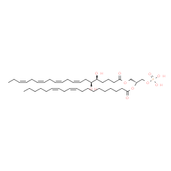 ChemSpider 2D Image | (2R)-2-[(10Z,13Z)-10,13-Nonadecadienoyloxy]-3-(phosphonooxy)propyl (5S,6S,8Z,11Z,14Z,17Z)-5,6-dihydroxy-8,11,14,17-icosatetraenoate | C42H71O10P