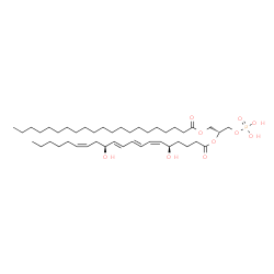 ChemSpider 2D Image | (2R)-2-{[(5R,6Z,8E,10E,12S,14Z)-5,12-Dihydroxy-6,8,10,14-icosatetraenoyl]oxy}-3-(phosphonooxy)propyl henicosanoate | C44H79O10P
