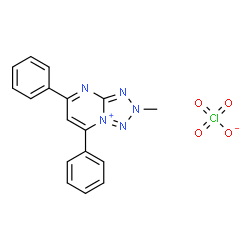 ChemSpider 2D Image | 2-Methyl-5,7-diphenyl-2H-tetrazolo[1,5-a]pyrimidin-8-ium perchlorate | C17H14ClN5O4