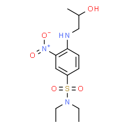 ChemSpider 2D Image | N,N-Diethyl-4-[(2-hydroxypropyl)amino]-3-nitrobenzenesulfonamide | C13H21N3O5S