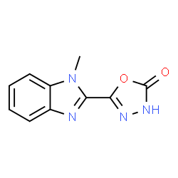 ChemSpider 2D Image | 5-(1-Methyl-1H-benzimidazol-2-yl)-1,3,4-oxadiazol-2(3H)-one | C10H8N4O2