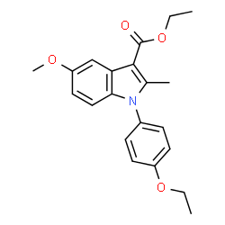ChemSpider 2D Image | Ethyl 1-(4-ethoxyphenyl)-5-methoxy-2-methyl-1H-indole-3-carboxylate | C21H23NO4