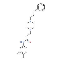 ChemSpider 2D Image | N-(3,4-Dimethylphenyl)-3-{4-[(2E)-3-phenyl-2-propen-1-yl]-1-piperazinyl}propanamide | C24H31N3O