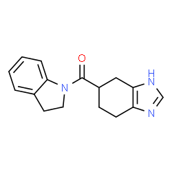 ChemSpider 2D Image | 2,3-Dihydro-1H-indol-1-yl(4,5,6,7-tetrahydro-1H-benzimidazol-6-yl)methanone | C16H17N3O