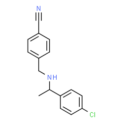 ChemSpider 2D Image | 4-({[1-(4-Chlorophenyl)ethyl]amino}methyl)benzonitrile | C16H15ClN2
