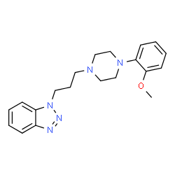 ChemSpider 2D Image | 1-(3-(4-(2-Methoxyphenyl)-1-piperazinyl)propyl)-1H-benzotriazole | C20H25N5O