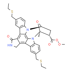 ChemSpider 2D Image | Methyl (15S,16S,18S)-10,23-bis[(ethylsulfanyl)methyl]-15-methyl-3-oxo-28-oxa-4,14,19-triazaoctacyclo[12.11.2.1~15,18~.0~2,6~.0~7,27~.0~8,13~.0~19,26~.0~20,25~]octacosa-1,6,8,10,12,20,22,24,26-nonaene-
16-carboperoxoate | C33H33N3O5S2