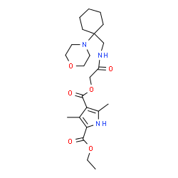 ChemSpider 2D Image | 2-Ethyl 4-[2-({[1-(4-morpholinyl)cyclohexyl]methyl}amino)-2-oxoethyl] 3,5-dimethyl-1H-pyrrole-2,4-dicarboxylate | C23H35N3O6