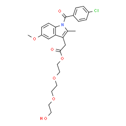 ChemSpider 2D Image | 2-[2-(2-Hydroxyethoxy)ethoxy]ethyl [1-(4-chlorobenzoyl)-5-methoxy-2-methyl-1H-indol-3-yl]acetate | C25H28ClNO7