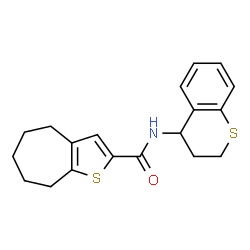 ChemSpider 2D Image | N-(3,4-Dihydro-2H-thiochromen-4-yl)-5,6,7,8-tetrahydro-4H-cyclohepta[b]thiophene-2-carboxamide | C19H21NOS2