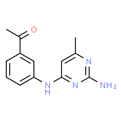 ChemSpider 2D Image | 1-{3-[(2-Amino-6-methyl-4-pyrimidinyl)amino]phenyl}ethanone | C13H14N4O