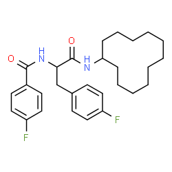 ChemSpider 2D Image | N-Cyclododecyl-4-fluoro-Nalpha-(4-fluorobenzoyl)phenylalaninamide | C28H36F2N2O2
