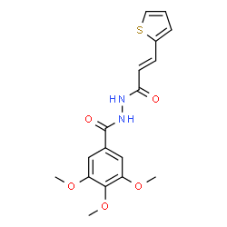 ChemSpider 2D Image | 3,4,5-Trimethoxy-N'-[(2E)-3-(2-thienyl)-2-propenoyl]benzohydrazide | C17H18N2O5S