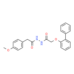 ChemSpider 2D Image | 2-(2-Biphenylyloxy)-N'-[(4-methoxyphenyl)acetyl]acetohydrazide | C23H22N2O4