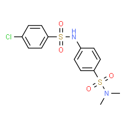 ChemSpider 2D Image | 4-{[(4-Chlorophenyl)sulfonyl]amino}-N,N-dimethylbenzenesulfonamide | C14H15ClN2O4S2