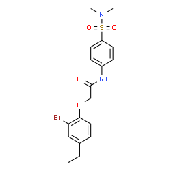 ChemSpider 2D Image | 2-(2-Bromo-4-ethylphenoxy)-N-[4-(dimethylsulfamoyl)phenyl]acetamide | C18H21BrN2O4S