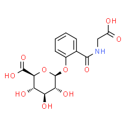 ChemSpider 2D Image | (2S,3S,4S,5R,6S)-6-{2-[(Carboxymethyl)carbamoyl]phenoxy}-3,4,5-trihydroxytetrahydro-2H-pyran-2-carboxylic acid | C15H17NO10