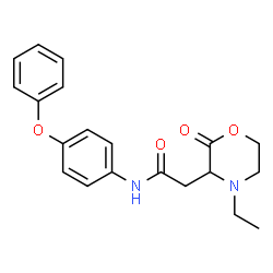 ChemSpider 2D Image | 2-(4-Ethyl-2-oxo-3-morpholinyl)-N-(4-phenoxyphenyl)acetamide | C20H22N2O4