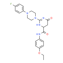 ChemSpider 2D Image | N-(4-ethoxyphenyl)-2-(4-(4-fluorophenyl)piperazin-1-yl)-6-oxo-3,4,5,6-tetrahydropyrimidine-4-carboxamide | C23H26FN5O3