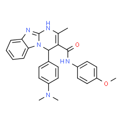 ChemSpider 2D Image | 4-[4-(Dimethylamino)phenyl]-N-(4-methoxyphenyl)-2-methyl-1,4-dihydropyrimido[1,2-a]benzimidazole-3-carboxamide | C27H27N5O2