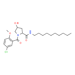ChemSpider 2D Image | 1-(5-Chloro-2-methoxybenzoyl)-N-decyl-4-hydroxyprolinamide | C23H35ClN2O4