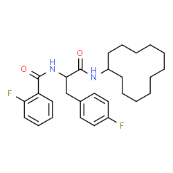 ChemSpider 2D Image | N-Cyclododecyl-4-fluoro-Nalpha-(2-fluorobenzoyl)phenylalaninamide | C28H36F2N2O2