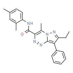 ChemSpider 2D Image | N-(2,4-Dimethylphenyl)-7-ethyl-4-methyl-8-phenylpyrazolo[5,1-c][1,2,4]triazine-3-carboxamide | C23H23N5O