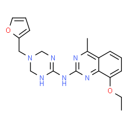 ChemSpider 2D Image | 8-Ethoxy-N-[5-(2-furylmethyl)-1,3,5-triazinan-2-ylidene]-4-methylquinazolin-2-amine | C19H22N6O2