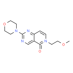 ChemSpider 2D Image | pyrido[4,3-d]pyrimidin-5(6H)-one, 6-(2-methoxyethyl)-2-(4-morpholinyl)- | C14H18N4O3