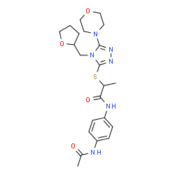 ChemSpider 2D Image | N-(4-Acetamidophenyl)-2-{[5-(4-morpholinyl)-4-(tetrahydro-2-furanylmethyl)-4H-1,2,4-triazol-3-yl]sulfanyl}propanamide | C22H30N6O4S