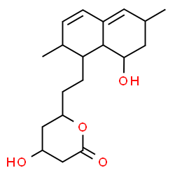 ChemSpider 2D Image | 4-Hydroxy-6-[2-(8-hydroxy-2,6-dimethyl-1,2,6,7,8,8a-hexahydro-1-naphthalenyl)ethyl]tetrahydro-2H-pyran-2-one | C19H28O4