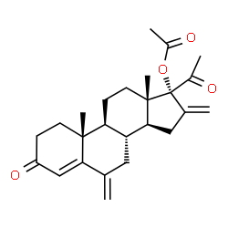 ChemSpider 2D Image | 6,16-Bis(methylene)-3,20-dioxopregn-4-en-17-yl acetate | C25H32O4
