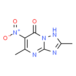 ChemSpider 2D Image | 2,5-Dimethyl-6-nitro[1,2,4]triazolo[1,5-a]pyrimidin-7(1H)-one | C7H7N5O3