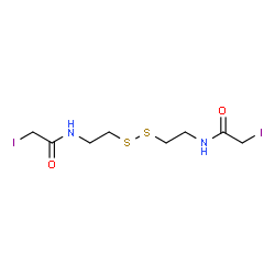 ChemSpider 2D Image | N,N'-(Disulfanediyldi-2,1-ethanediyl)bis(2-iodoacetamide) | C8H14I2N2O2S2