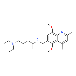 ChemSpider 2D Image | 1,4-pentanediamine, n4-((5,8-dimethoxy-2,4-dimethyl-6-quinolinyl)methyl)-n1,n1-diethyl- | C23H37N3O2
