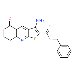 ChemSpider 2D Image | 3-Amino-N-benzyl-5-oxo-5,6,7,8-tetrahydrothieno[2,3-b]quinoline-2-carboxamide | C19H17N3O2S