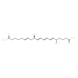 ChemSpider 2D Image | (5S,12R)-5,12-Dihydroxy-6,8,10,14-icosatetraenedioic acid | C20H30O6