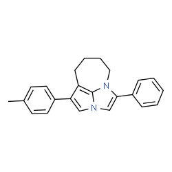 ChemSpider 2D Image | 1-(4-Methylphenyl)-4-phenyl-5,6,7,8-tetrahydro-2a,4a-diazacyclopenta[cd]azulene | C23H22N2