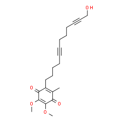 ChemSpider 2D Image | 2-(12-Hydroxy-5,10-dodecadiyn-1-yl)-5,6-dimethoxy-3-methyl-1,4-benzoquinone | C21H26O5