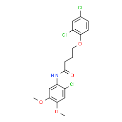 ChemSpider 2D Image | N-(2-Chloro-4,5-dimethoxyphenyl)-4-(2,4-dichlorophenoxy)butanamide | C18H18Cl3NO4