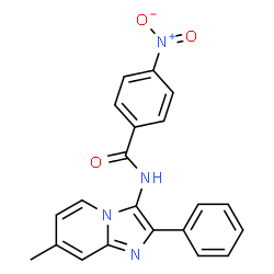 ChemSpider 2D Image | N-(7-Methyl-2-phenylimidazo[1,2-a]pyridin-3-yl)-4-nitrobenzamide | C21H16N4O3