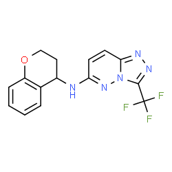 ChemSpider 2D Image | N-(3,4-Dihydro-2H-chromen-4-yl)-3-(trifluoromethyl)[1,2,4]triazolo[4,3-b]pyridazin-6-amine | C15H12F3N5O