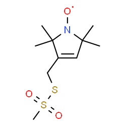 ChemSpider 2D Image | (2,2,5,5-Tetramethyl-3-{[(methylsulfonyl)sulfanyl]methyl}-2,5-dihydro-1H-pyrrol-1-yl)oxidanyl | C10H18NO3S2