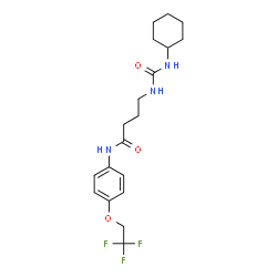 ChemSpider 2D Image | 4-[(Cyclohexylcarbamoyl)amino]-N-[4-(2,2,2-trifluoroethoxy)phenyl]butanamide | C19H26F3N3O3