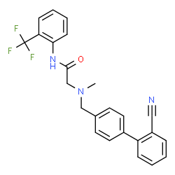 ChemSpider 2D Image | N~2~-[(2'-Cyano-4-biphenylyl)methyl]-N~2~-methyl-N-[2-(trifluoromethyl)phenyl]glycinamide | C24H20F3N3O