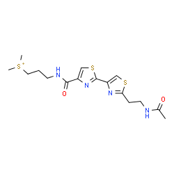 ChemSpider 2D Image | [3-({[2'-(2-Acetamidoethyl)-2,4'-bi-1,3-thiazol-4-yl]carbonyl}amino)propyl](dimethyl)sulfonium | C16H23N4O2S3