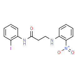 ChemSpider 2D Image | N-(2-Iodophenyl)-N~3~-(2-nitrophenyl)-beta-alaninamide | C15H14IN3O3