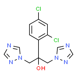ChemSpider 2D Image | 2-(2,4-Dichlorophenyl)-1,3-di(1H-1,2,4-triazol-1-yl)-2-propanol | C13H12Cl2N6O