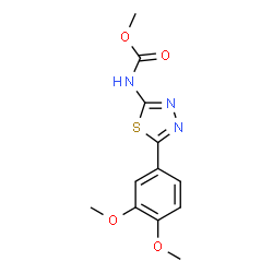 ChemSpider 2D Image | Methyl [5-(3,4-dimethoxyphenyl)-1,3,4-thiadiazol-2-yl]carbamate | C12H13N3O4S