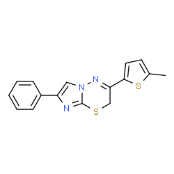 ChemSpider 2D Image | 3-(5-Methyl-2-thienyl)-7-phenyl-2H-imidazo[2,1-b][1,3,4]thiadiazine | C16H13N3S2